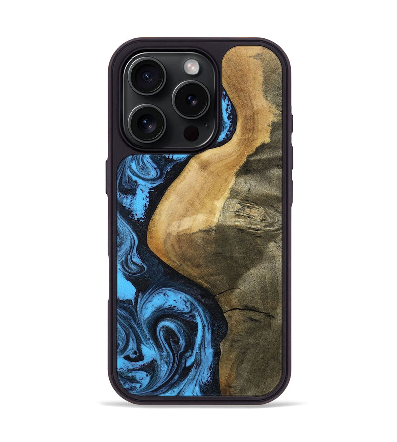 iPhone 16 Pro Wood Phone Case - Kora (Blue, 799062)
