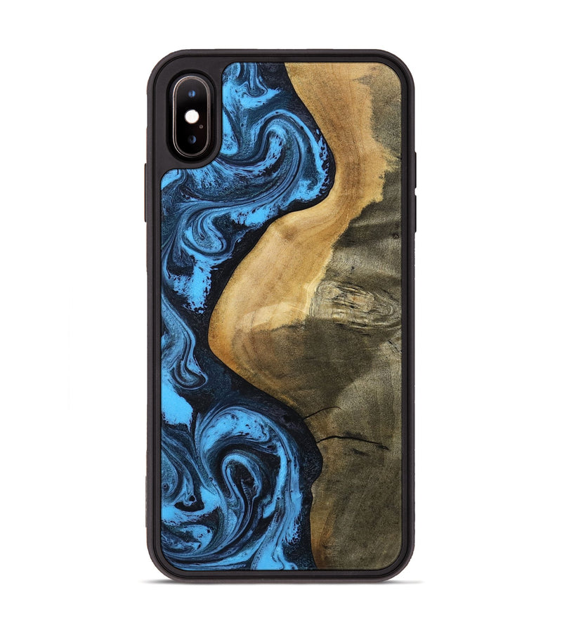 iPhone Xs Max Wood Phone Case - Kora (Blue, 799062)