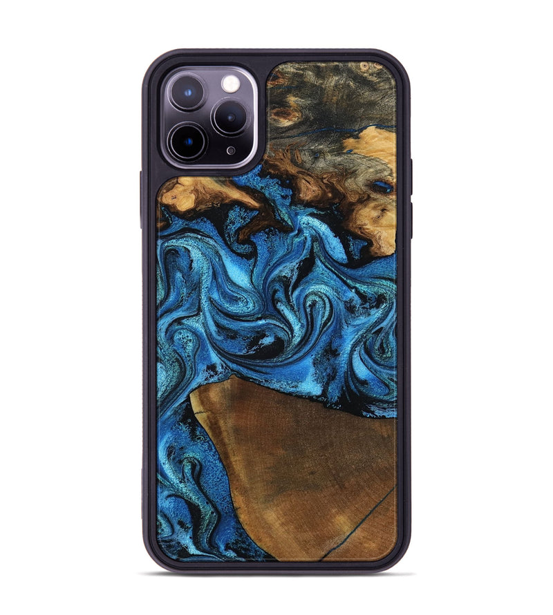 iPhone 11 Pro Max Wood Phone Case - Emir (Blue, 799063)