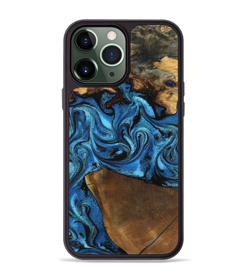 iPhone 13 Pro Max Wood Phone Case - Emir (Blue, 799063)