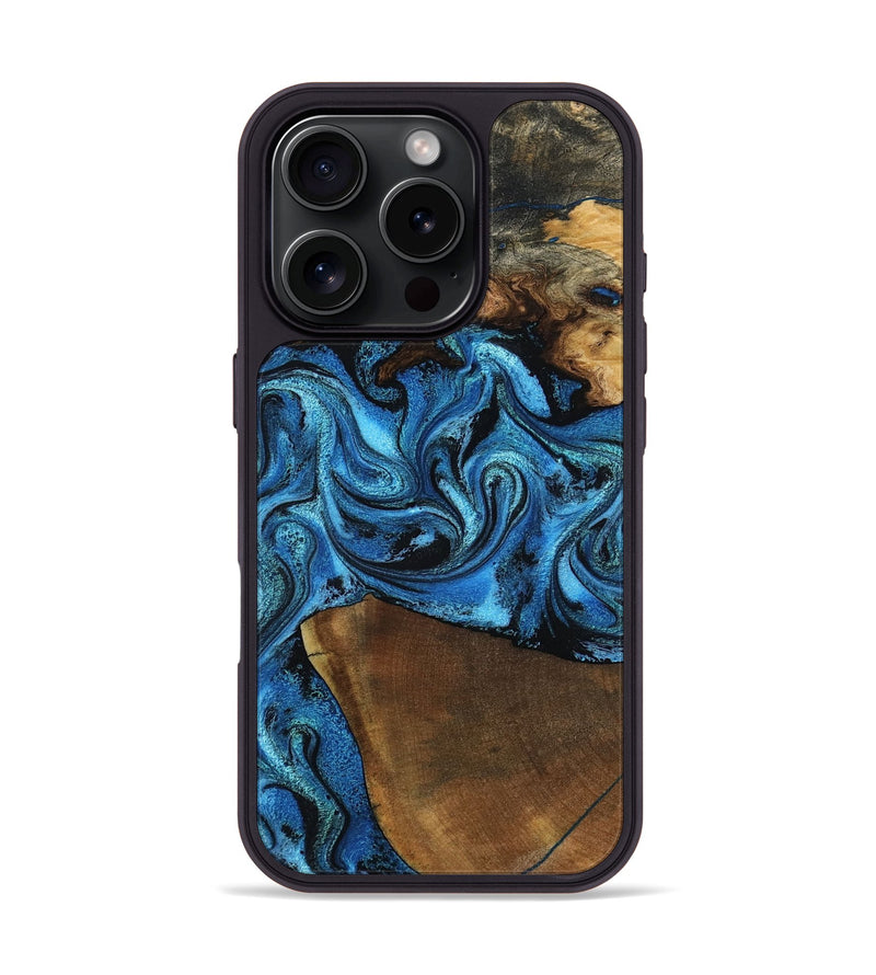iPhone 16 Pro Wood Phone Case - Emir (Blue, 799063)
