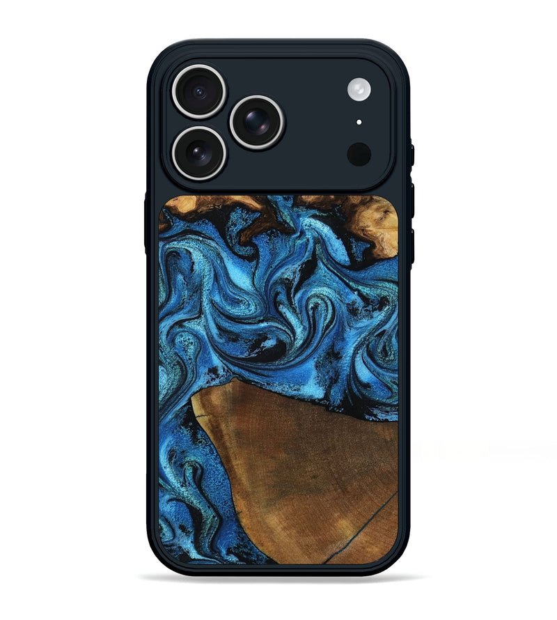 iPhone 17 Pro Max Wood Phone Case - Emir (Blue, 799063)