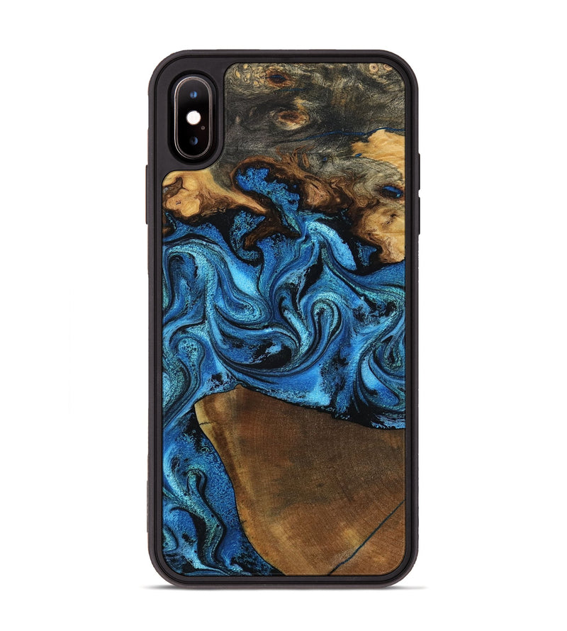iPhone Xs Max Wood Phone Case - Emir (Blue, 799063)