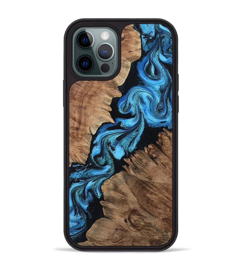 iPhone 12 Pro Max Wood Phone Case - Connie (Blue, 799064)