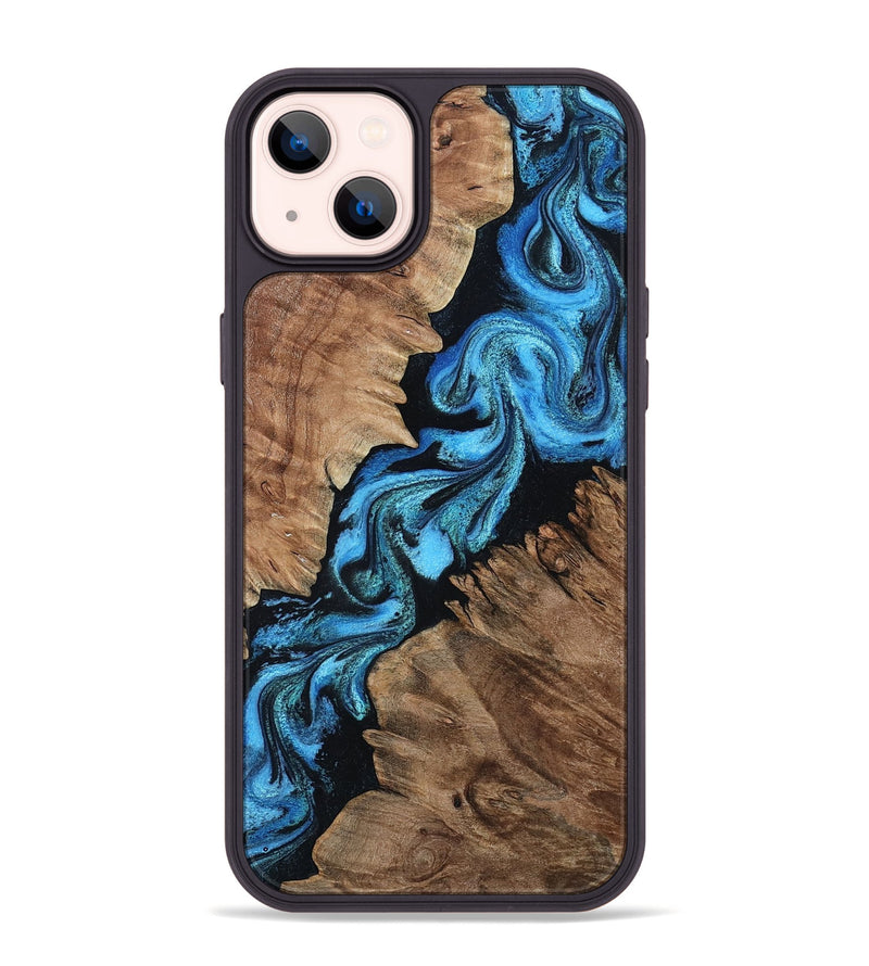 iPhone 14 Plus Wood Phone Case - Connie (Blue, 799064)