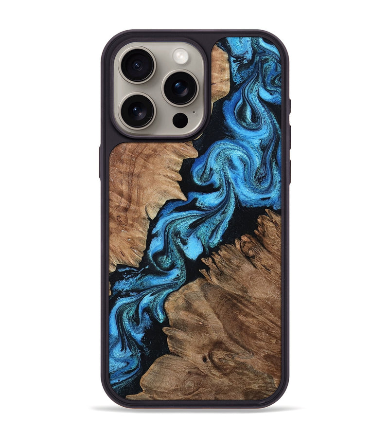 iPhone 15 Pro Max Wood Phone Case - Connie (Blue, 799064)