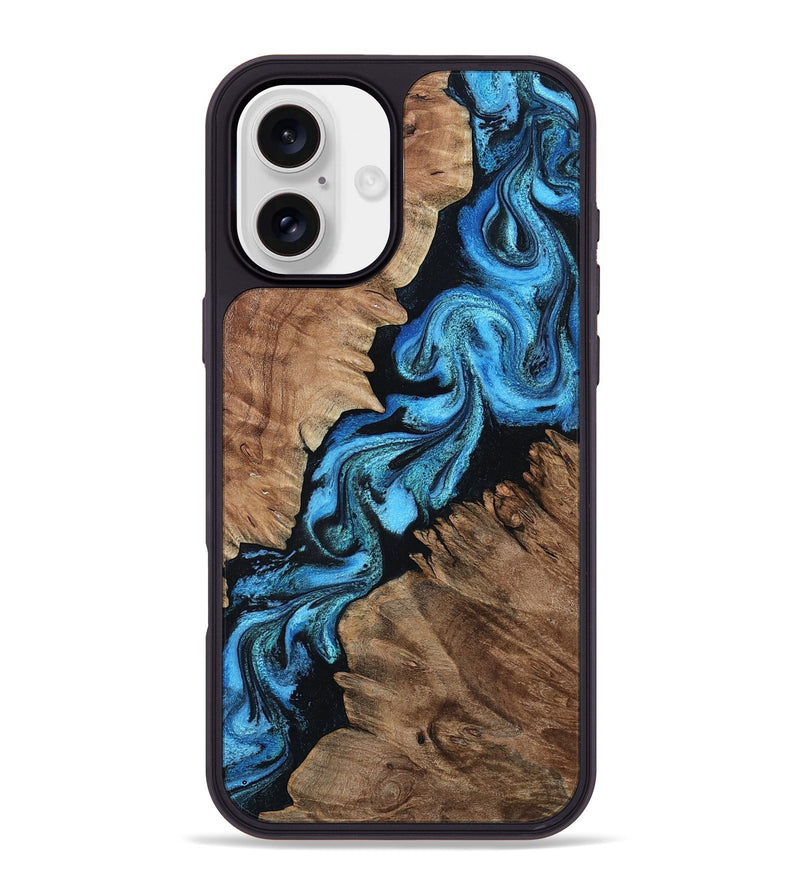 iPhone 16 Plus Wood Phone Case - Connie (Blue, 799064)