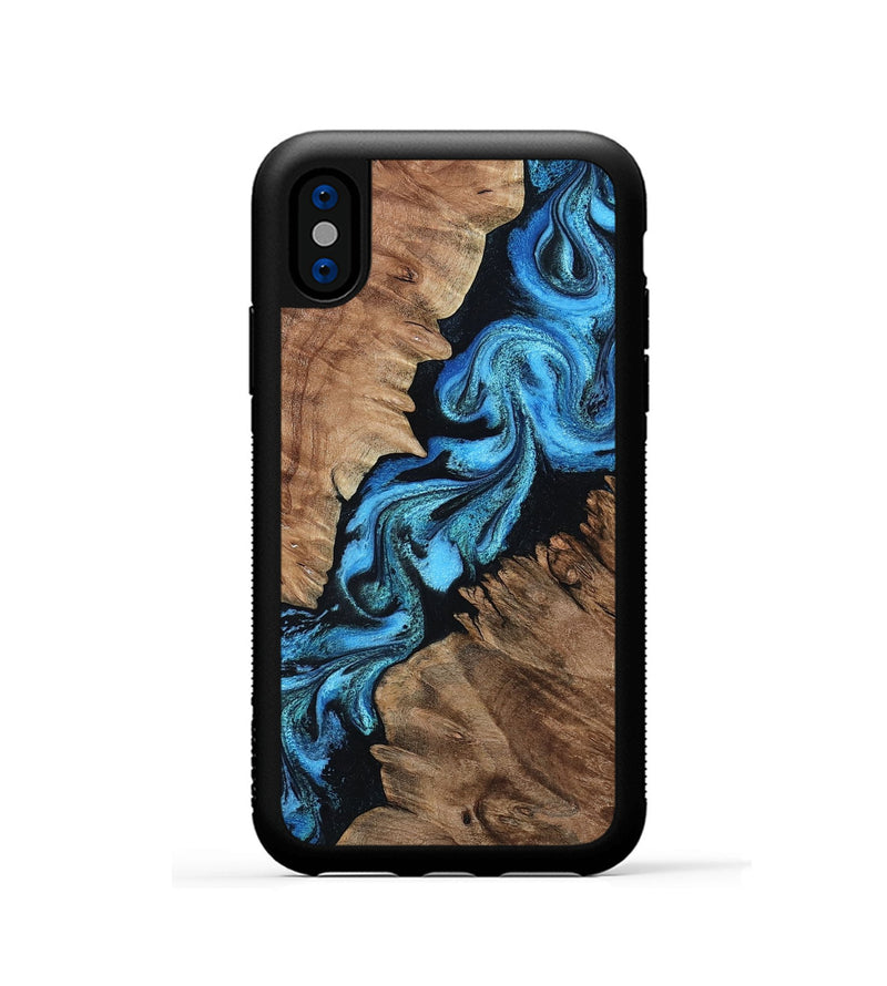 iPhone Xs Wood Phone Case - Connie (Blue, 799064)