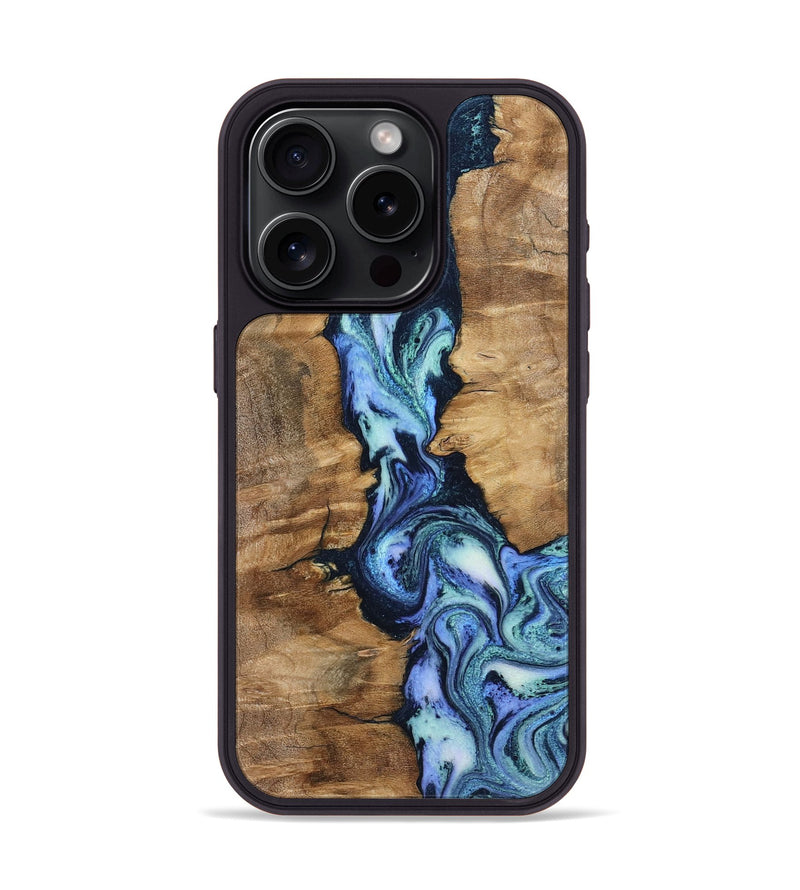iPhone 15 Pro Wood Phone Case - Ramona (Blue, 799065)