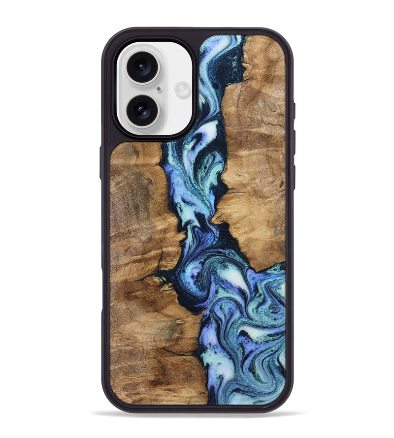 iPhone 16 Plus Wood Phone Case - Ramona (Blue, 799065)