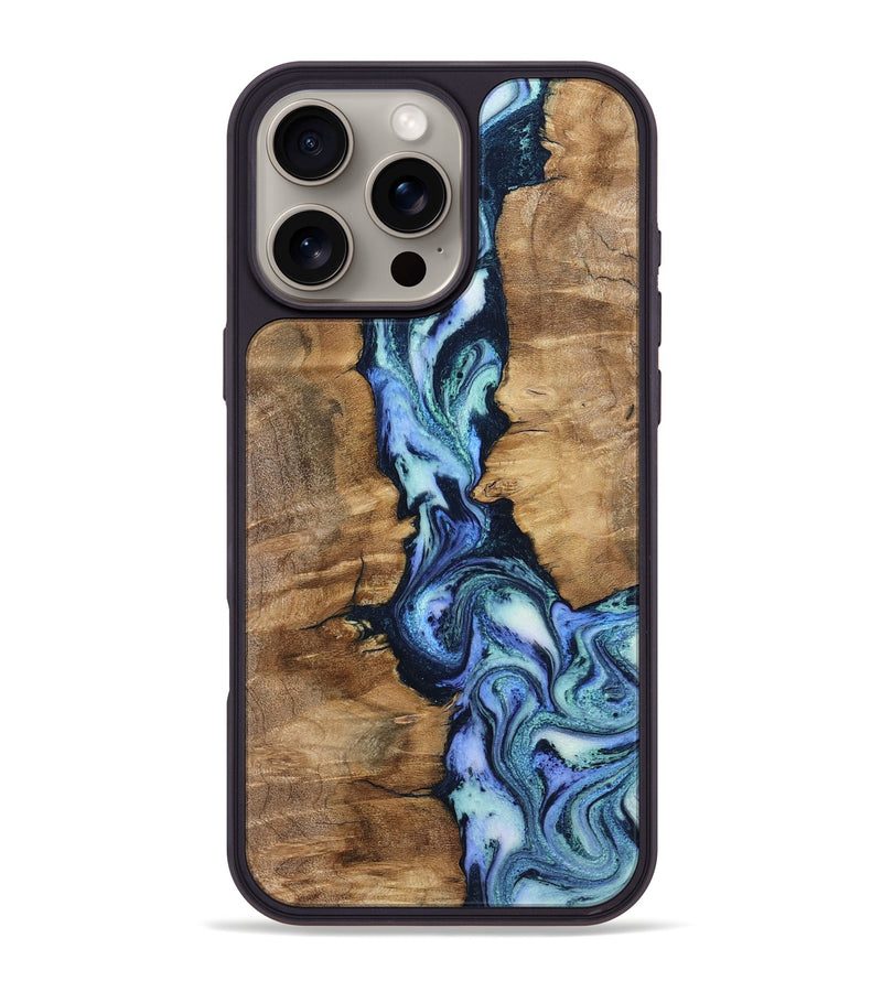 iPhone 16 Pro Max Wood Phone Case - Ramona (Blue, 799065)