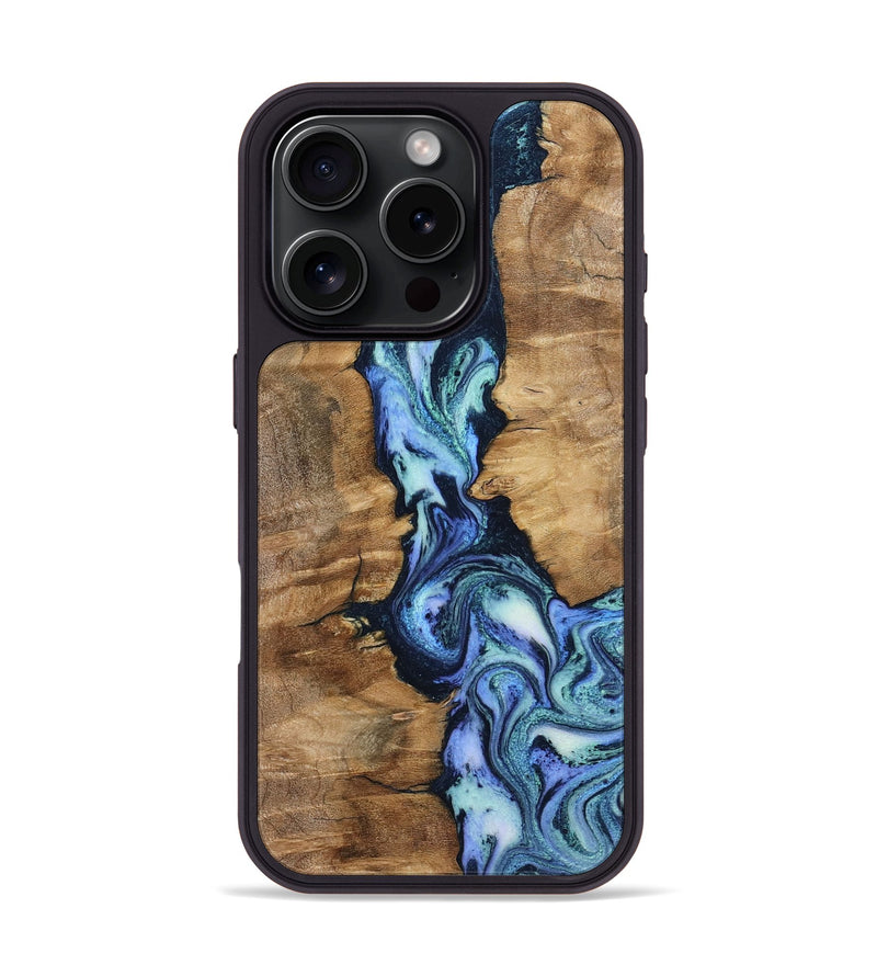 iPhone 16 Pro Wood Phone Case - Ramona (Blue, 799065)