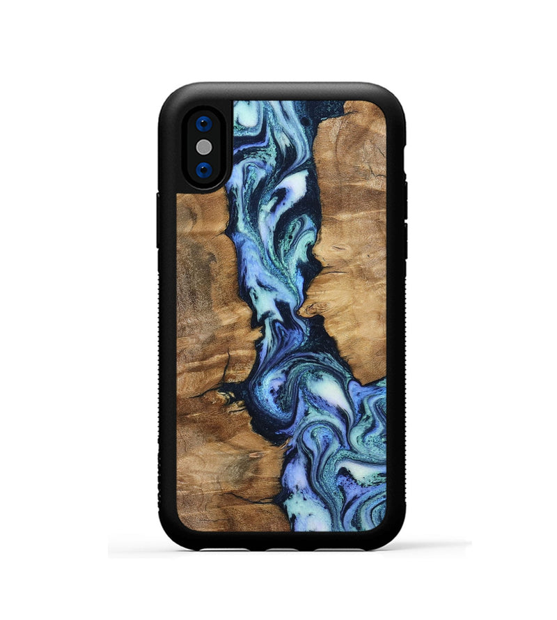 iPhone Xs Wood Phone Case - Ramona (Blue, 799065)
