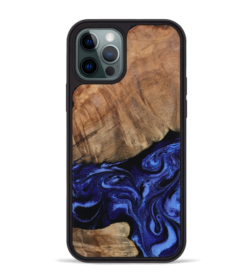 iPhone 12 Pro Max Wood Phone Case - Alex (Blue, 799066)