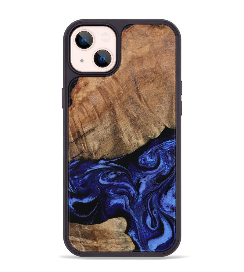 iPhone 14 Plus Wood Phone Case - Alex (Blue, 799066)