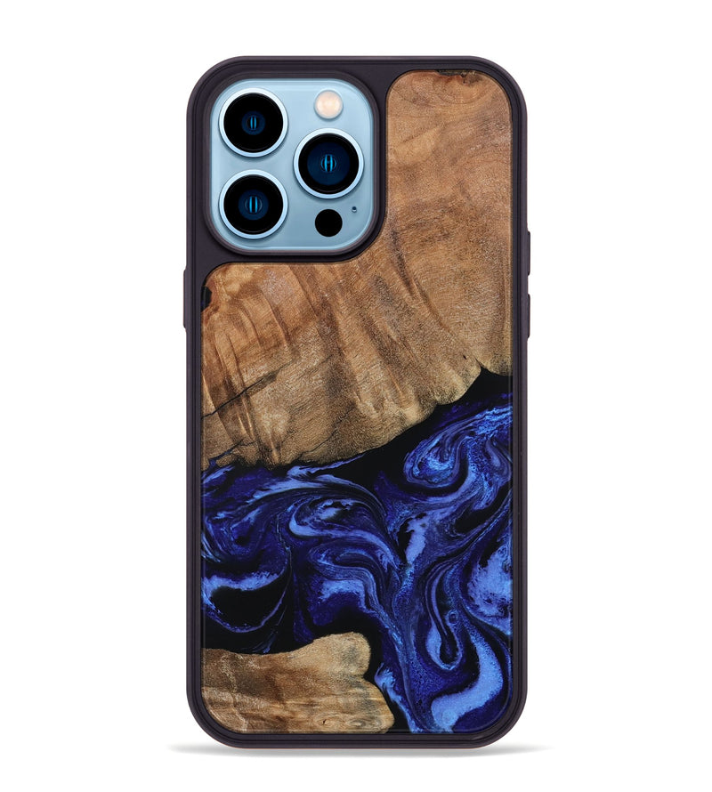 iPhone 14 Pro Max Wood Phone Case - Alex (Blue, 799066)