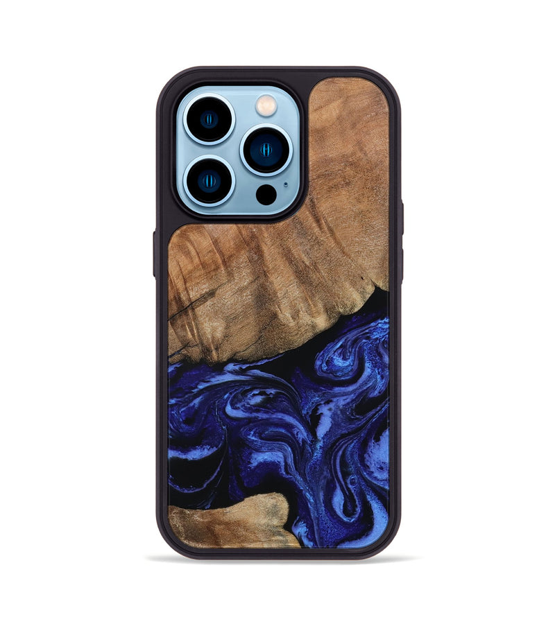 iPhone 14 Pro Wood Phone Case - Alex (Blue, 799066)