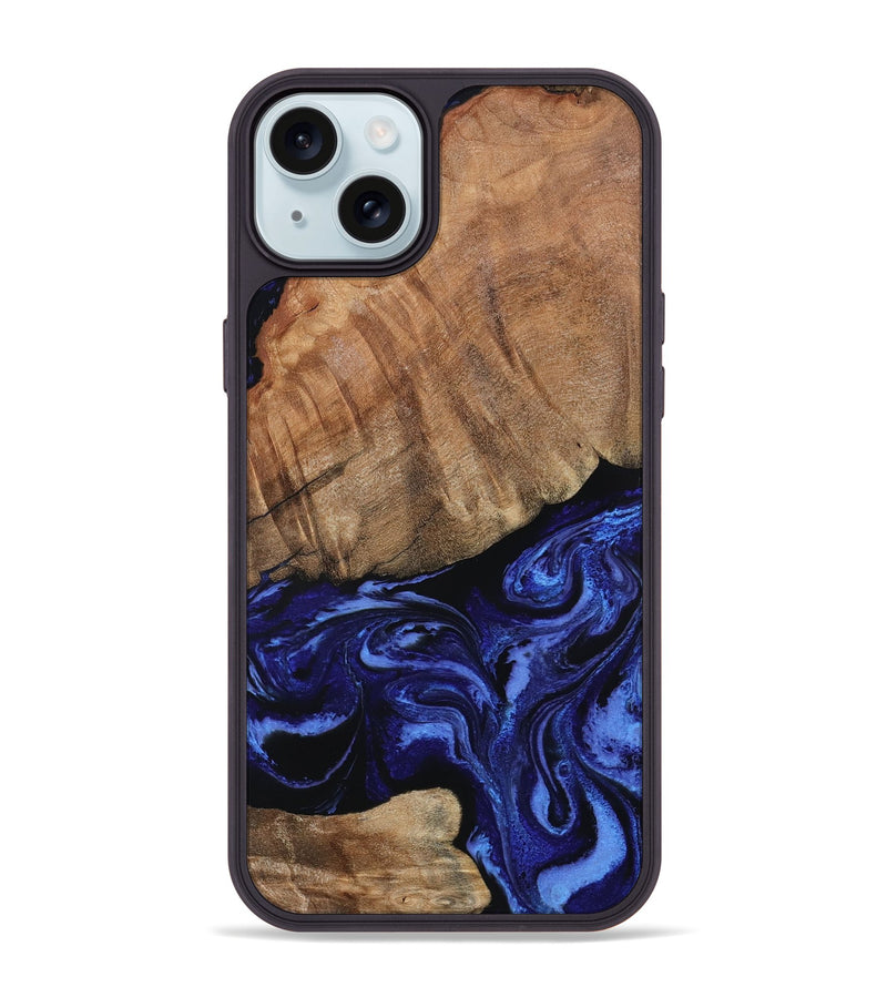 iPhone 15 Plus Wood Phone Case - Alex (Blue, 799066)