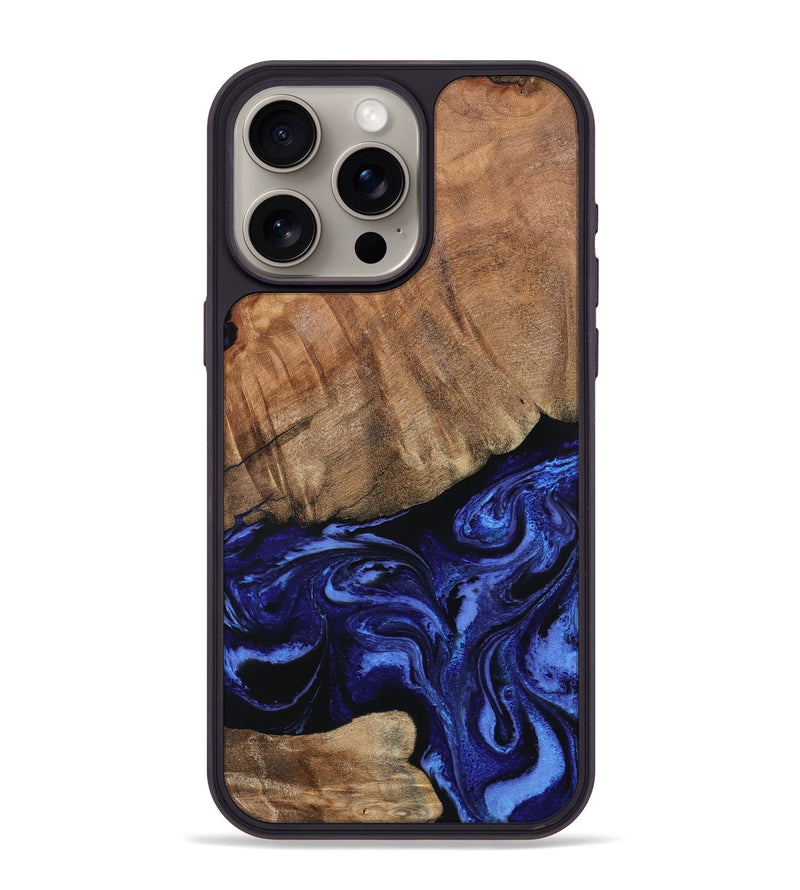 iPhone 15 Pro Max Wood Phone Case - Alex (Blue, 799066)