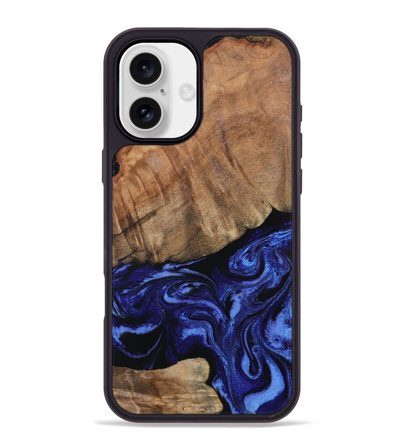 iPhone 16 Plus Wood Phone Case - Alex (Blue, 799066)