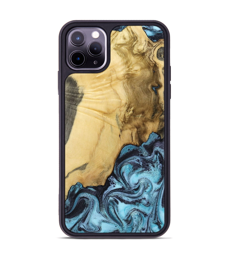 iPhone 11 Pro Max Wood Phone Case - Alayah (Blue, 799067)