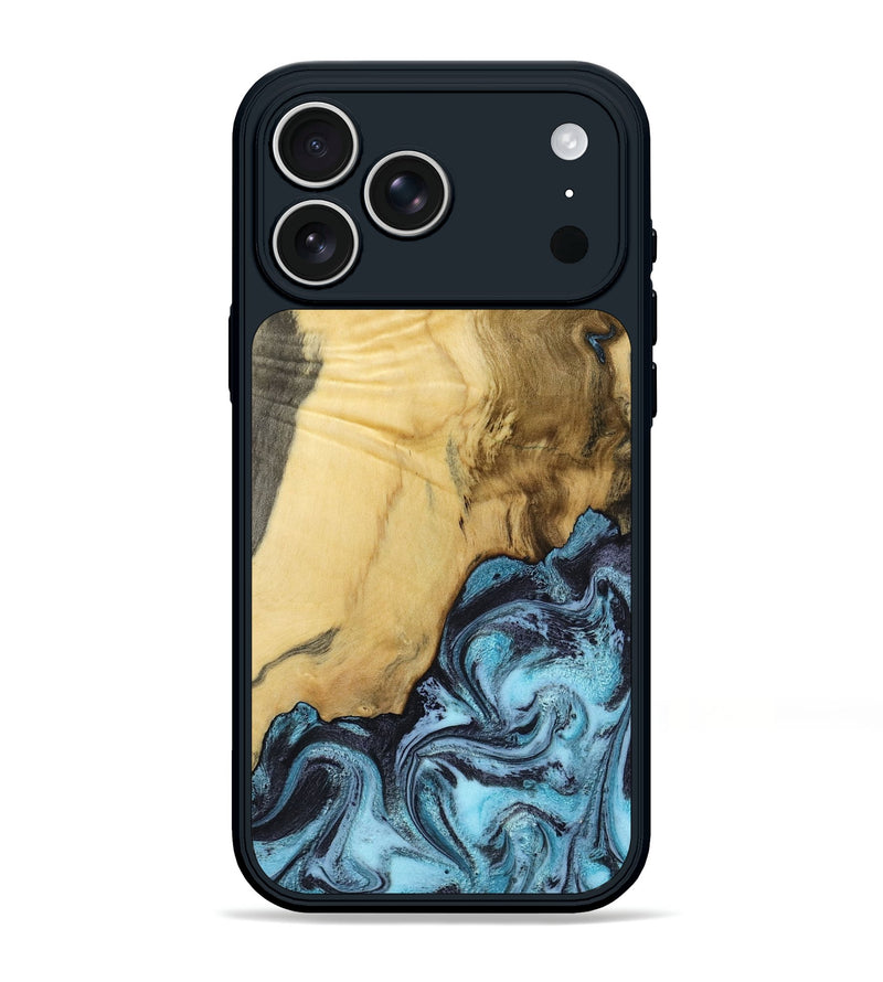 iPhone 17 Pro Max Wood Phone Case - Alayah (Blue, 799067)