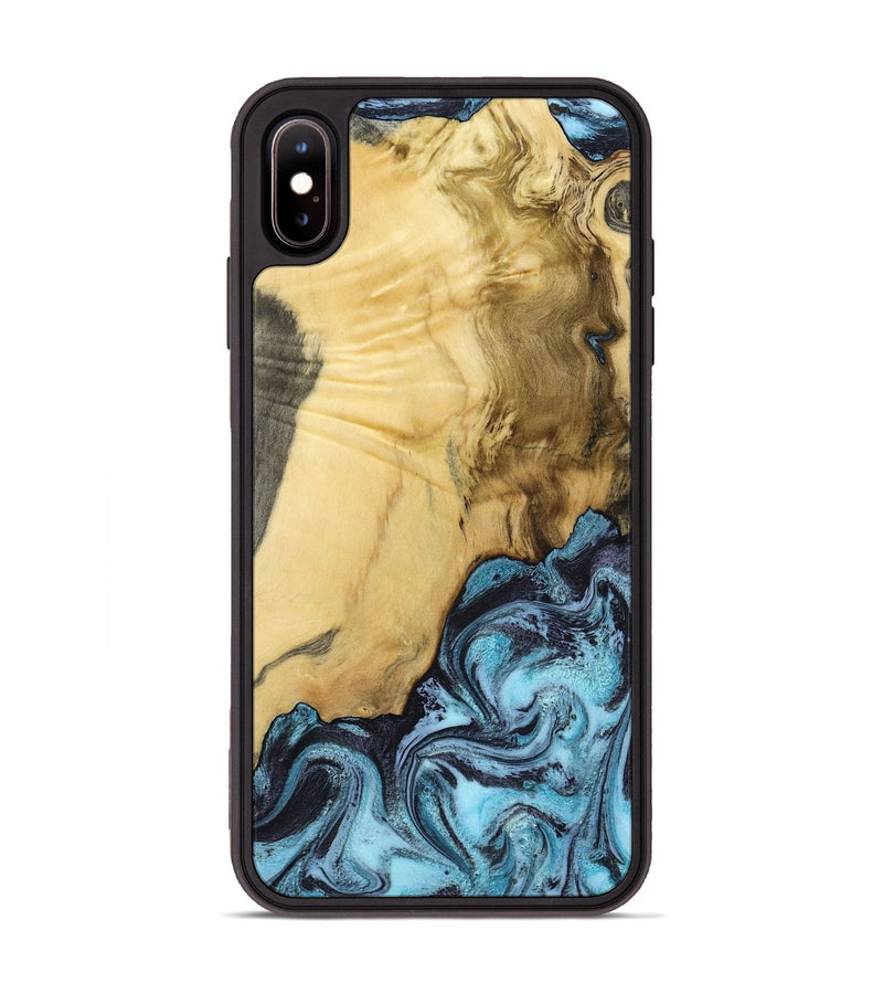 iPhone Xs Max Wood Phone Case - Alayah (Blue, 799067)