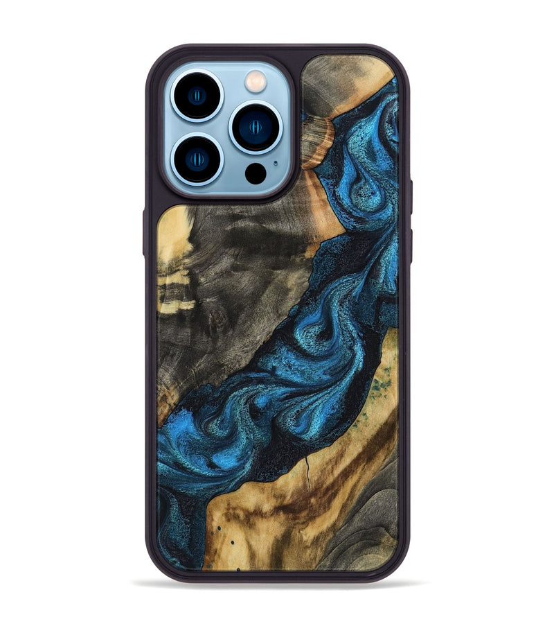 iPhone 14 Pro Max Wood Phone Case - Bambi (Blue, 799068)