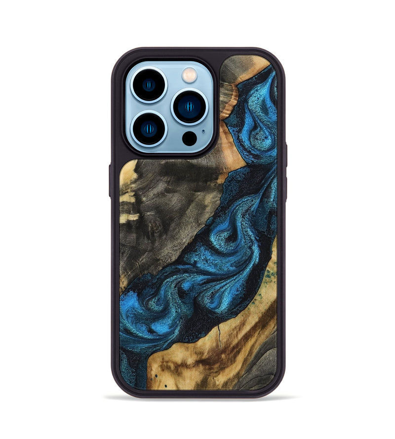 iPhone 14 Pro Wood Phone Case - Bambi (Blue, 799068)