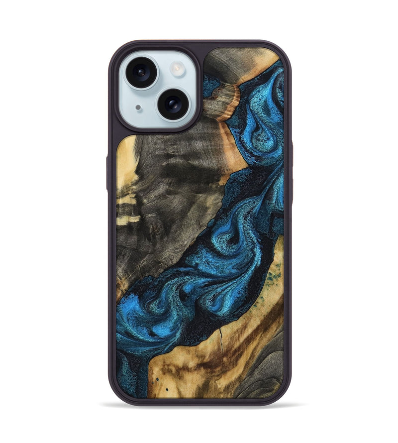 iPhone 15 Wood Phone Case - Bambi (Blue, 799068)