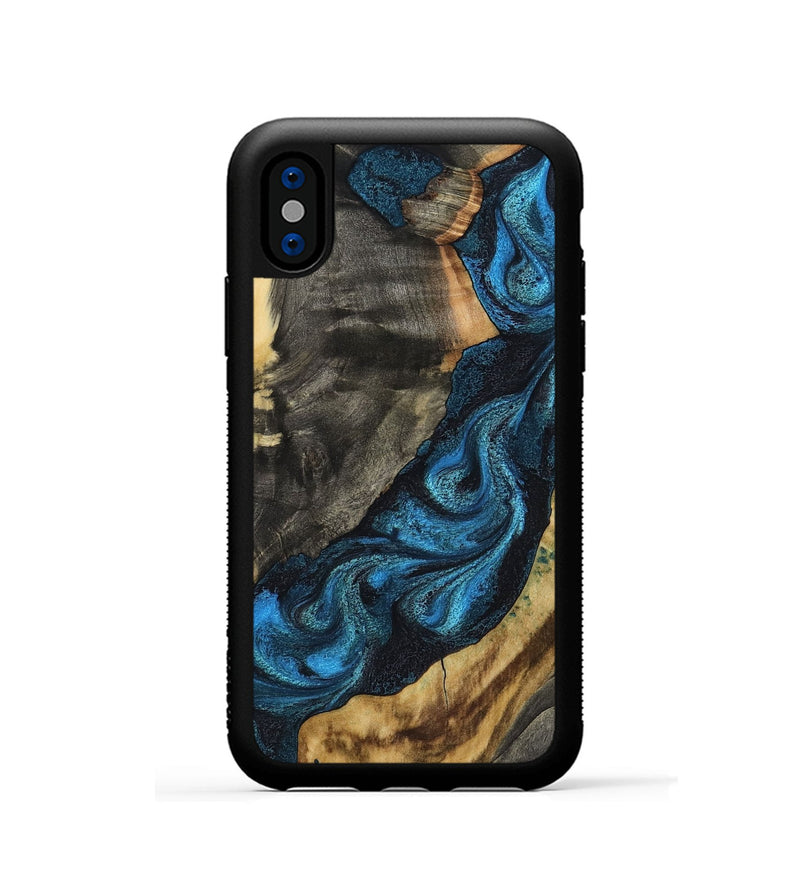 iPhone Xs Wood Phone Case - Bambi (Blue, 799068)