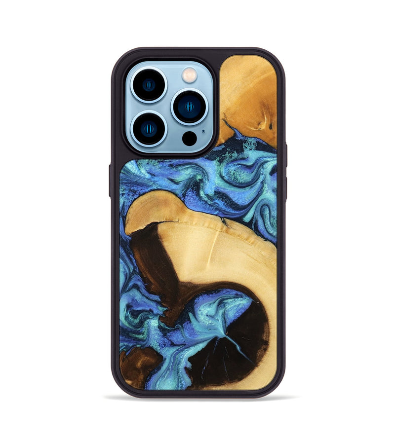 iPhone 14 Pro Wood Phone Case - Chantal (Blue, 799072)