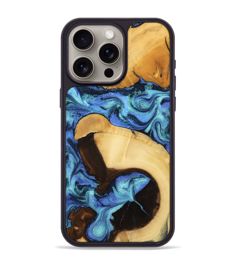 iPhone 15 Pro Max Wood Phone Case - Chantal (Blue, 799072)