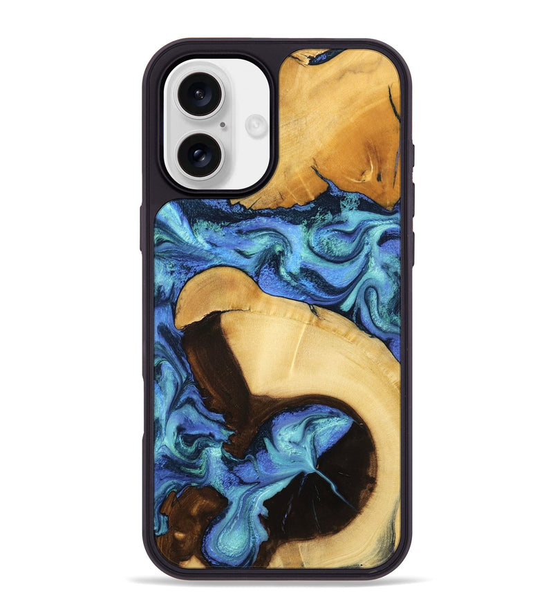 iPhone 16 Plus Wood Phone Case - Chantal (Blue, 799072)