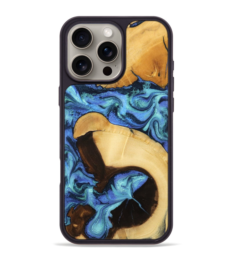 iPhone 16 Pro Max Wood Phone Case - Chantal (Blue, 799072)
