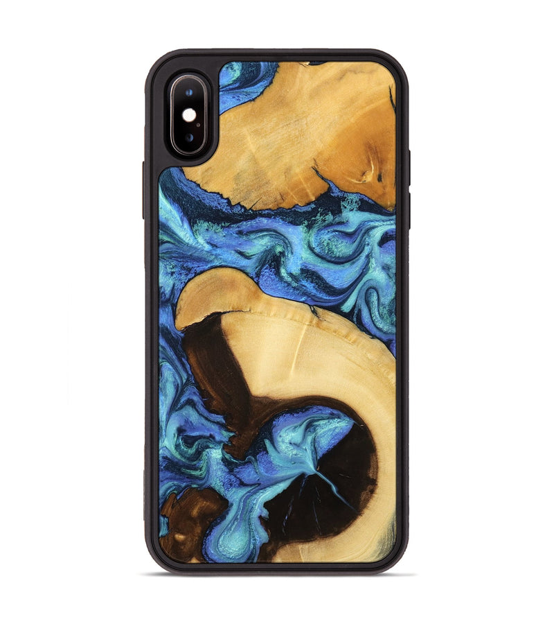iPhone Xs Max Wood Phone Case - Chantal (Blue, 799072)