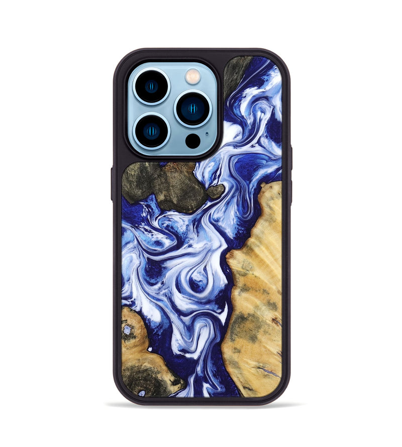iPhone 14 Pro Wood Phone Case - Suzette (Blue, 799074)