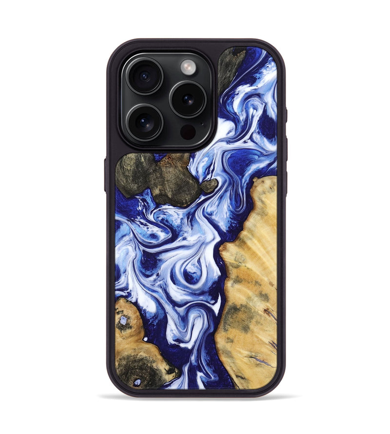 iPhone 15 Pro Wood Phone Case - Suzette (Blue, 799074)