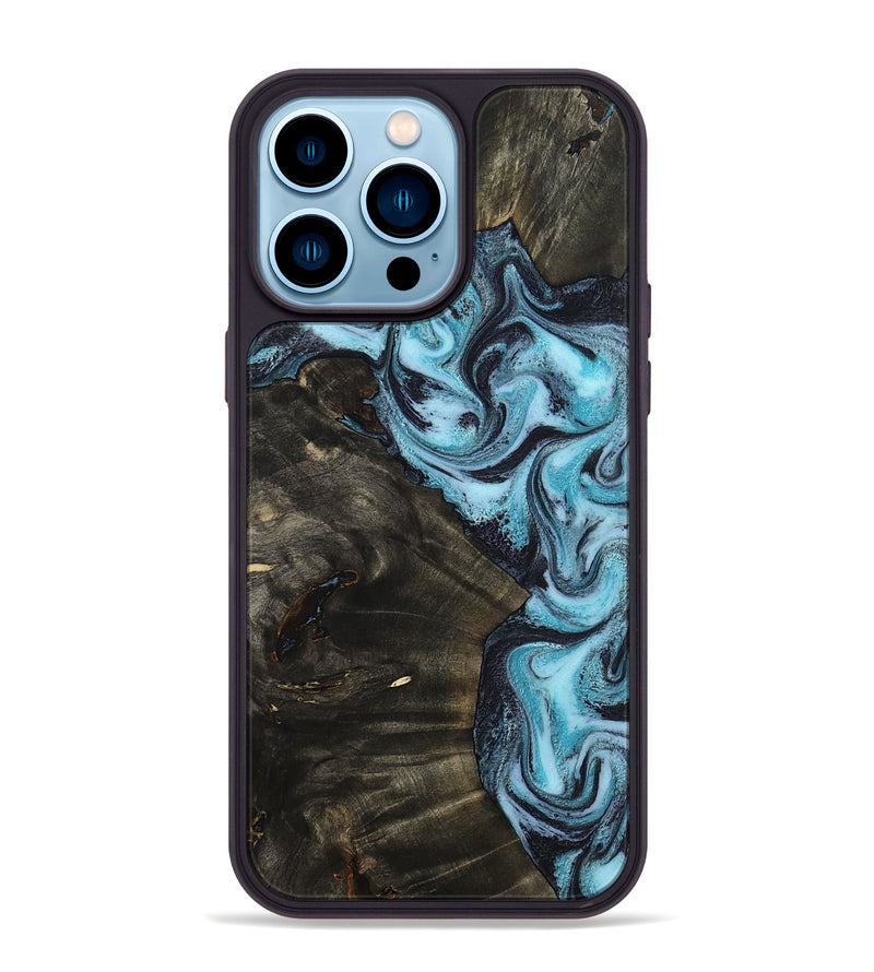 iPhone 14 Pro Max Wood Phone Case - Lindy (Blue, 799076)