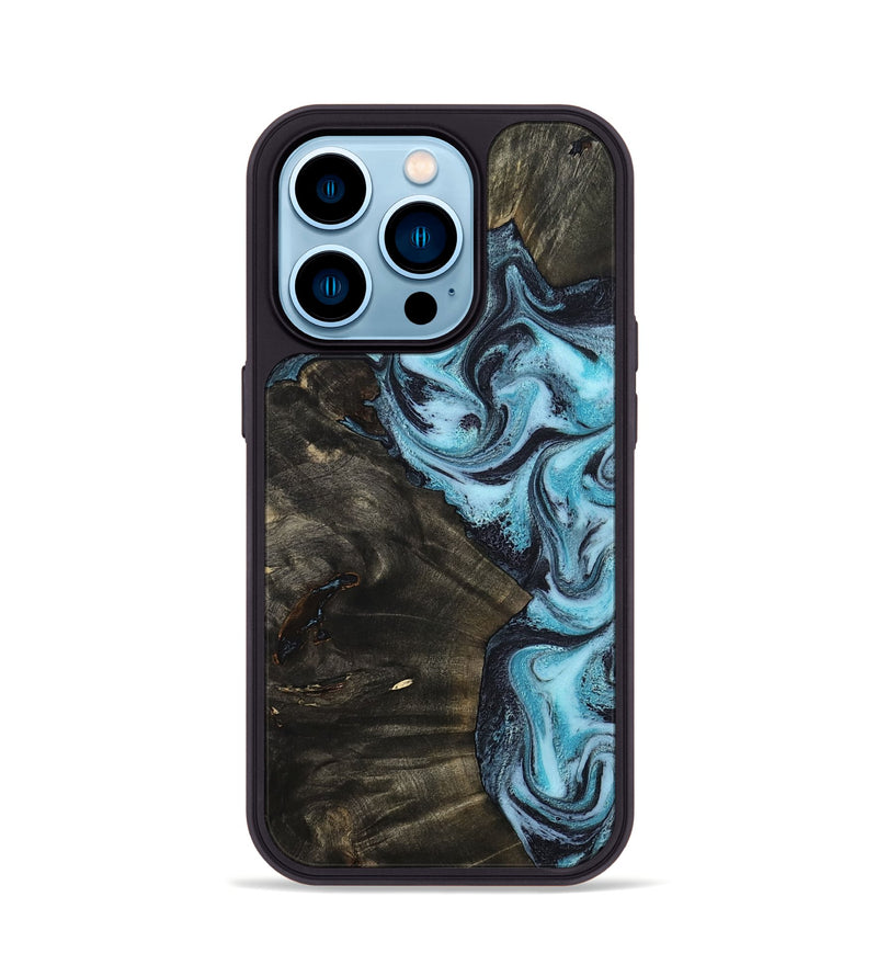 iPhone 14 Pro Wood Phone Case - Lindy (Blue, 799076)