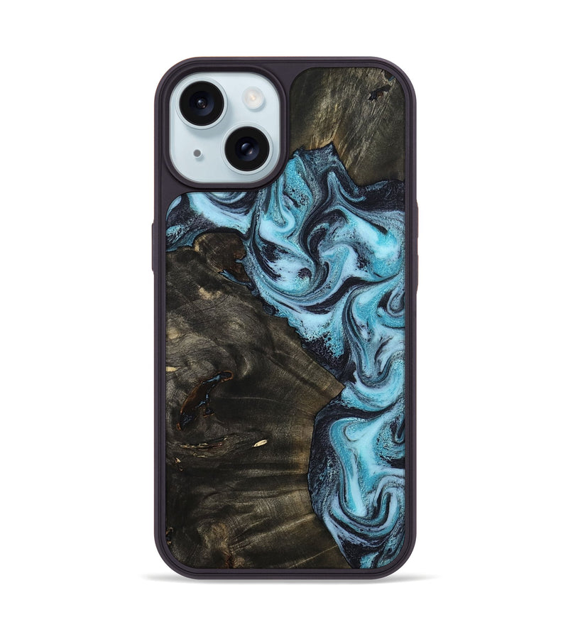 iPhone 15 Wood Phone Case - Lindy (Blue, 799076)
