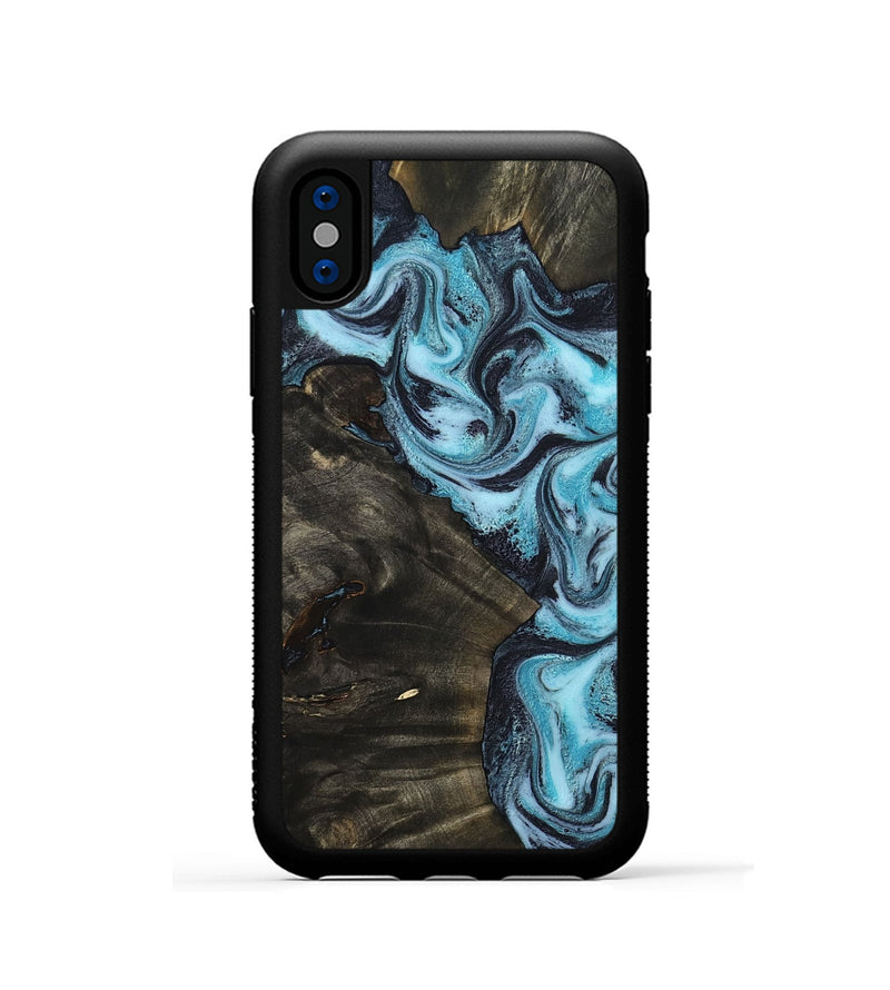 iPhone Xs Wood Phone Case - Lindy (Blue, 799076)