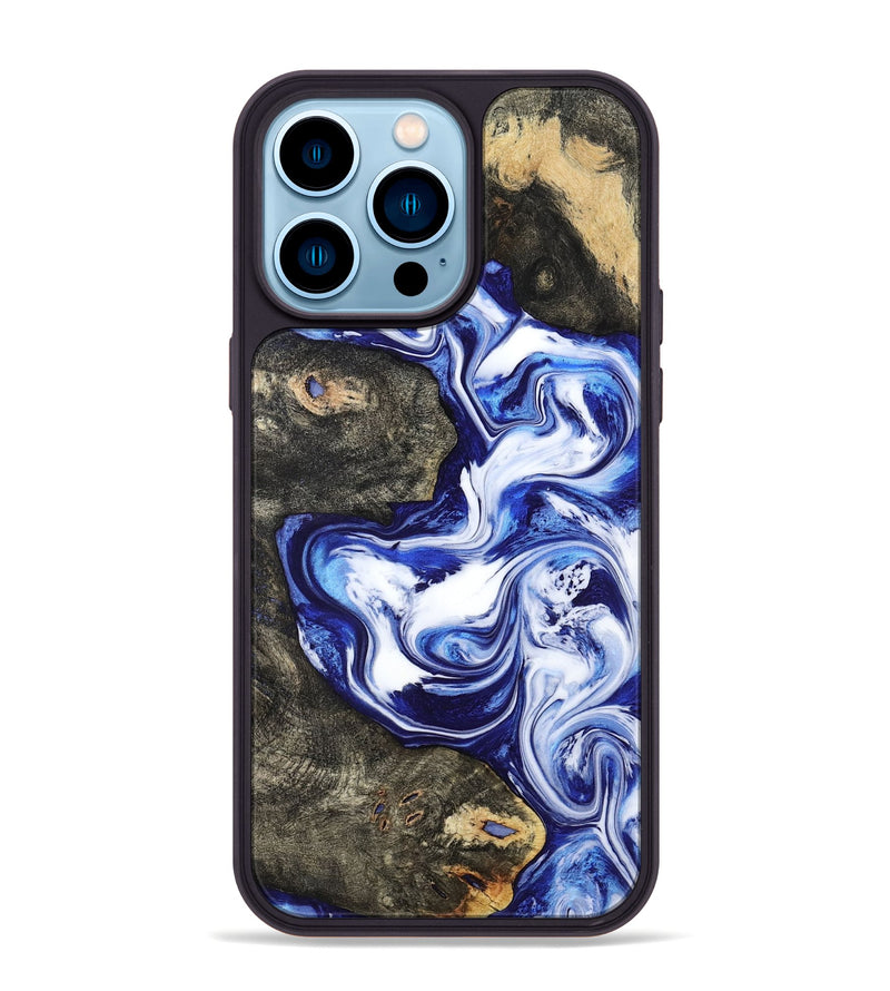 iPhone 14 Pro Max Wood Phone Case - Moses (Blue, 799078)