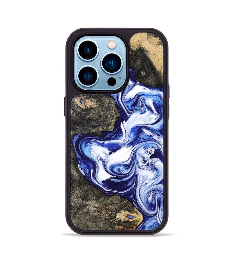 iPhone 14 Pro Wood Phone Case - Moses (Blue, 799078)