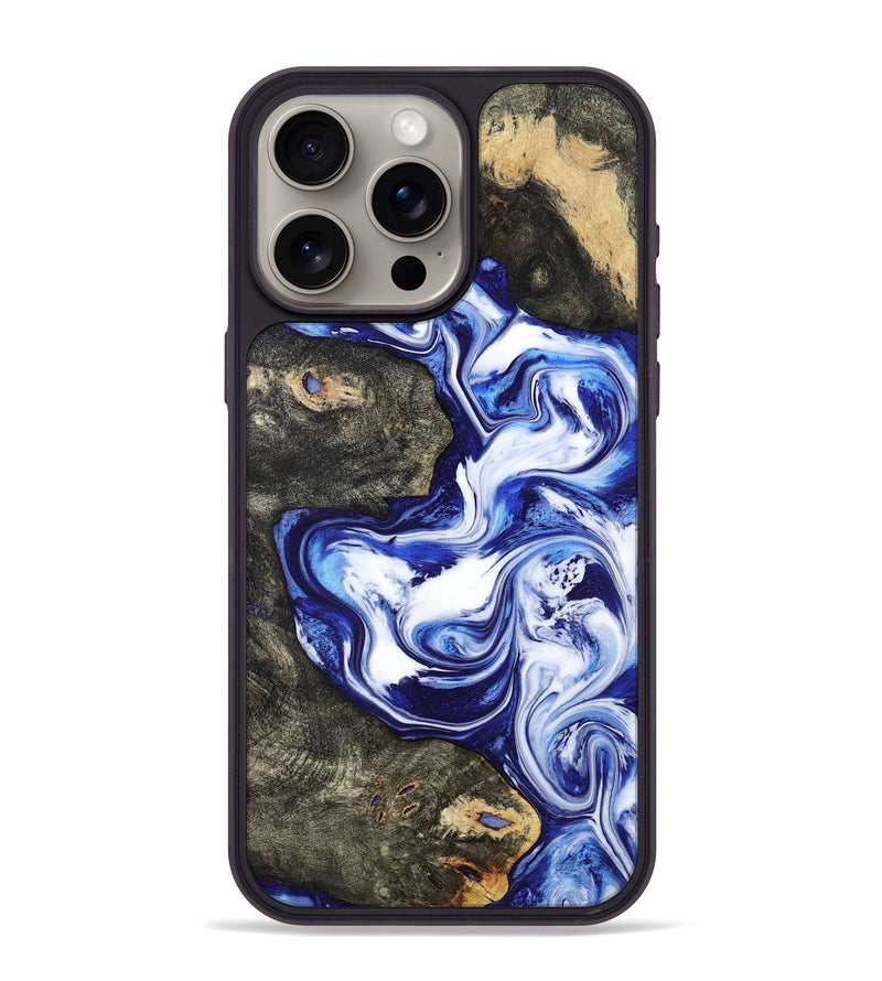iPhone 15 Pro Max Wood Phone Case - Moses (Blue, 799078)