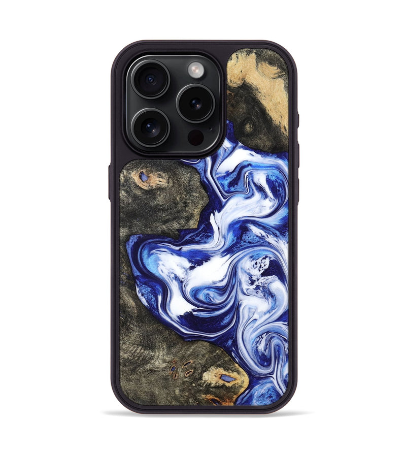 iPhone 15 Pro Wood Phone Case - Moses (Blue, 799078)