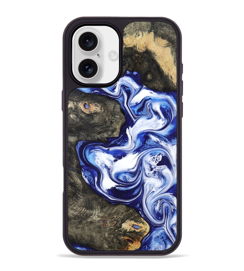 iPhone 16 Plus Wood Phone Case - Moses (Blue, 799078)