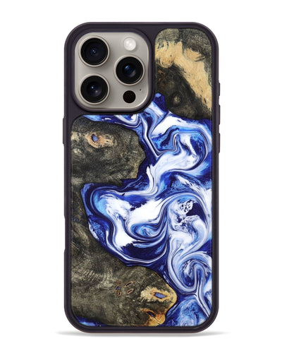 iPhone 16 Pro Max Wood Phone Case - Moses (Blue, 799078)