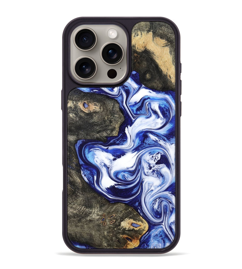 iPhone 16 Pro Max Wood Phone Case - Moses (Blue, 799078)