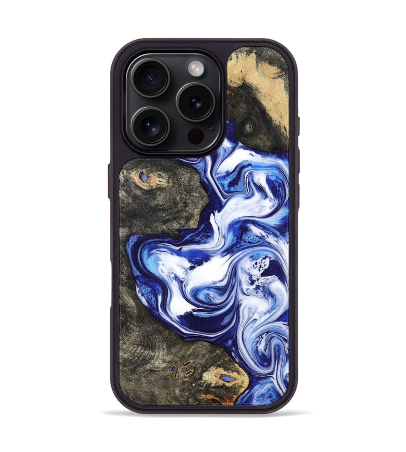 iPhone 16 Pro Wood Phone Case - Moses (Blue, 799078)